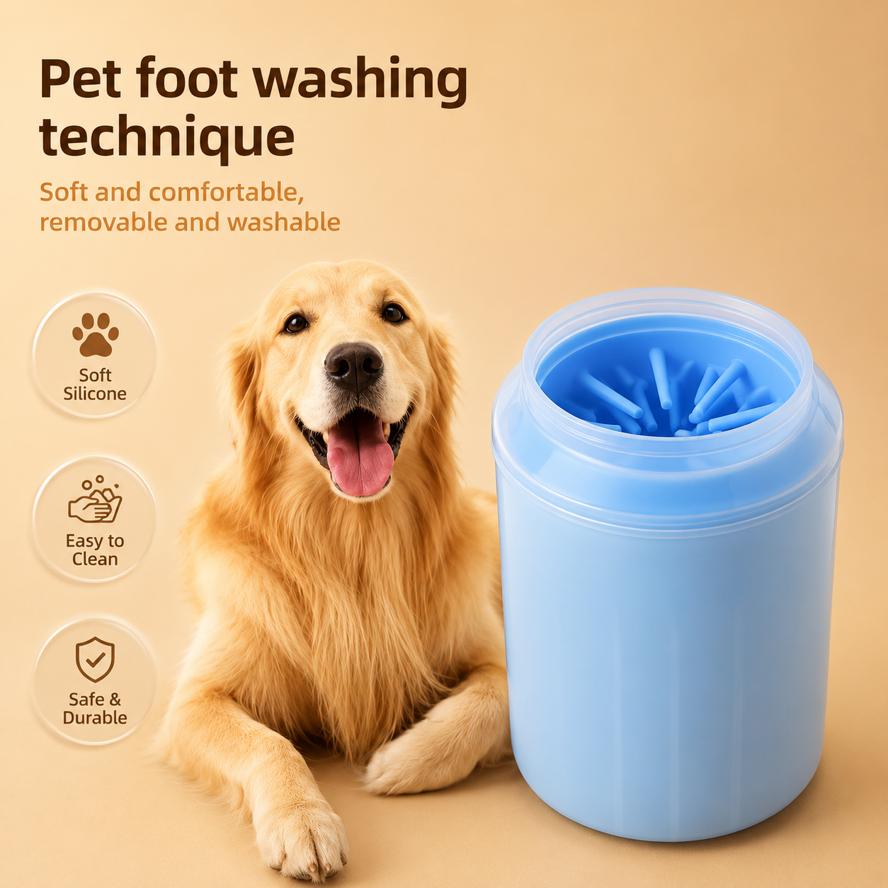Pet Paw Cleaner Soft Silicone Foot Cleaning Brush Portable Pet Dogs Towel Foot Washer Cleaning Bucket Clean Brush Supplies