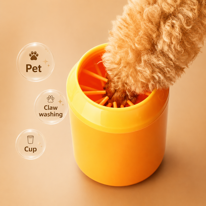 Pet Paw Cleaner Soft Silicone Foot Cleaning Brush Portable Pet Dogs Towel Foot Washer Cleaning Bucket Clean Brush Supplies